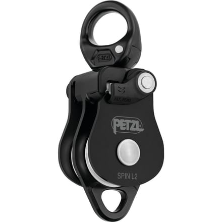 Petzl Spin L2 Black – Dubbele Katrol met Draaibaar Oog 13 mm & 8 KN