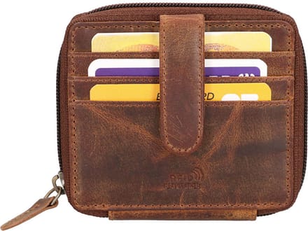 Leather Design RFID Portemonnee/Pasjeshouder Hunter Leer Bruin