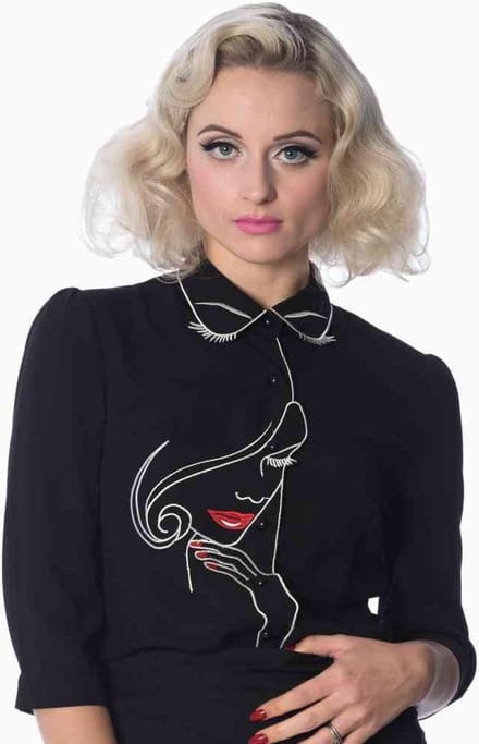 Dancing Days - MODEL FACE Blouse - S - Zwart