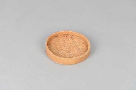 Rasteli - Decoratieve schaal - steen - bruin - D14 x H2,5 cm - 2 stuks