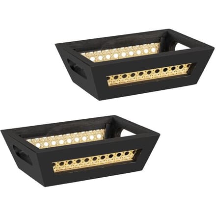 WENKO Opbergmand (Set van 2 manden S, zwart)