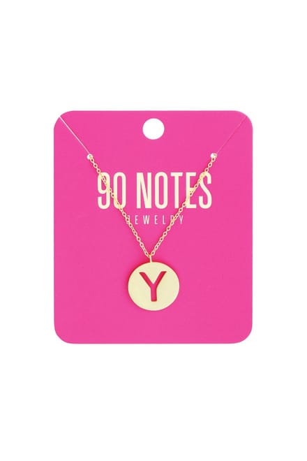90 NOTES - Initial Ketting - Letter Y - goudkleurig