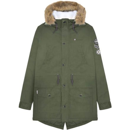 Lambretta Heren Sherpa gevoerde Parka (Kaki Groen)