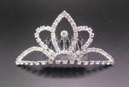 Tiara middel met strass hoog