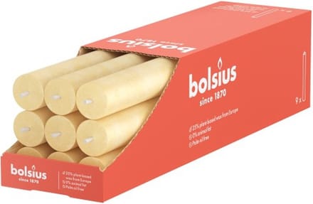 Bolsius Dinerkaars Rustiek Oat Beige 27 cm - 9 Stuks