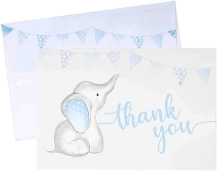 Bedankkaartjes Babyshower Jongen Inclusief Enveloppen