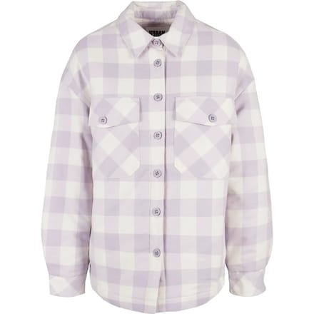 Urban Classics - Flanell Padded Overshirt Blouse - M - Creme/Paars