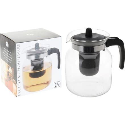 Excellent Houseware theepot voor losse thee 1,5 l