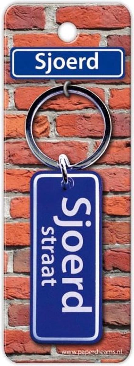 Paper Dreams Sleutelhanger Straatnaam Sjoerd 9 Cm Staal Blauw