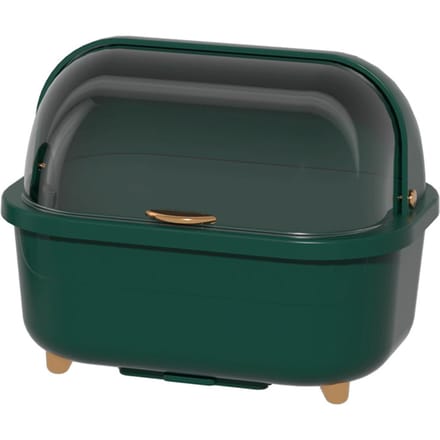 Afwasdroogbox Multifunctionele Ruimtebesparende Afdruiprek met Deksel voor Keukenaccessoires Green Medium Size black