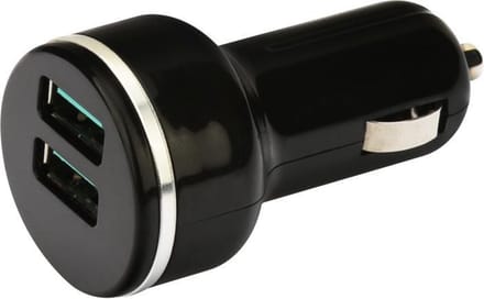 NÖRDIC CARC-N1007 Snelle Autolader 18W met 2x USB Quick Charger 3.0, zwart