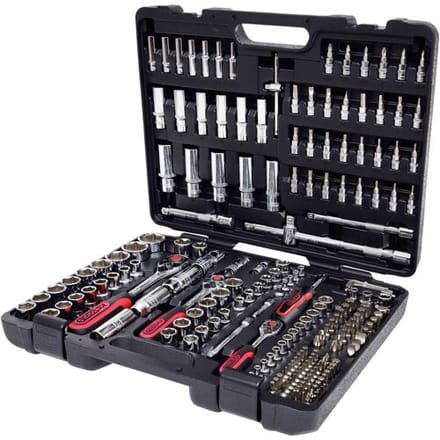 KS Tools KS TOOLS CHROMEplus - Knarre - 195 Stücke - 1/4, 1/2, 3/8 918.0795 Dopsleutelset Metrisch 1/4 (6,3 mm) 195-delig
