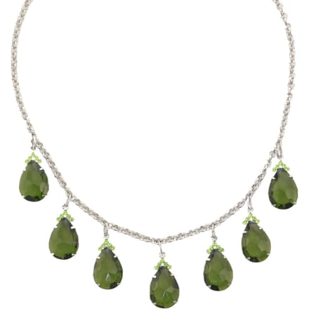 Behave ketting - Groene druppelvormige hangers - Nikkelvrij - Elegante mode