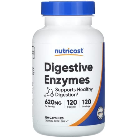 Nutricost, Spijsverteringsenzymen, 620 mg, 120 Capsules