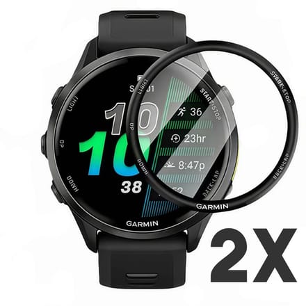 Screenprotector geschikt voor Garmin Forerunner 970 – 47 mm – 2-Pack - Volledige cover - Hoge kwaliteit screen protector – PMMA – 47mm – 2 stuks - TechDefend