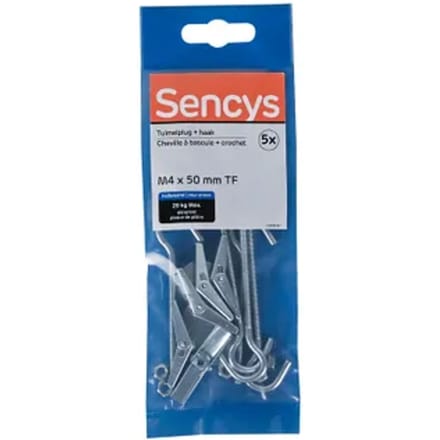 Sencys Tuimelplug Staal - Diam. 4x50mm - 5 Stuks