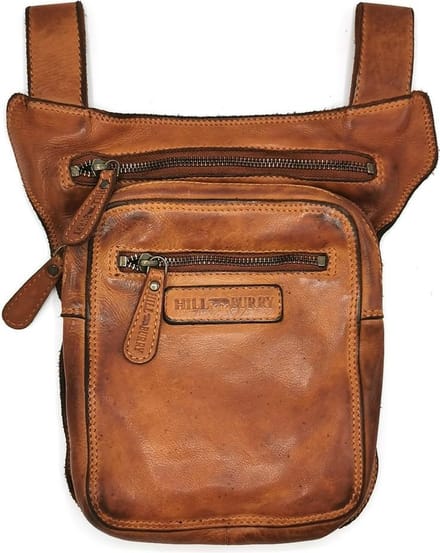 Hillburry Motor Riemtas-Beentas gewassen leer cognac 6219/W