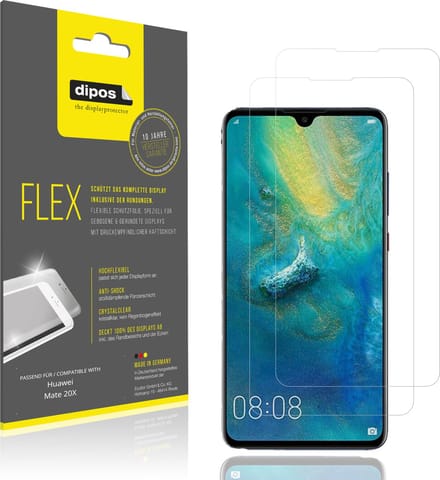 dipos – 2x Beschermfolie geschikt voor Huawei Mate 20X | 3D Full Cover Screenprotector | 100% Passend