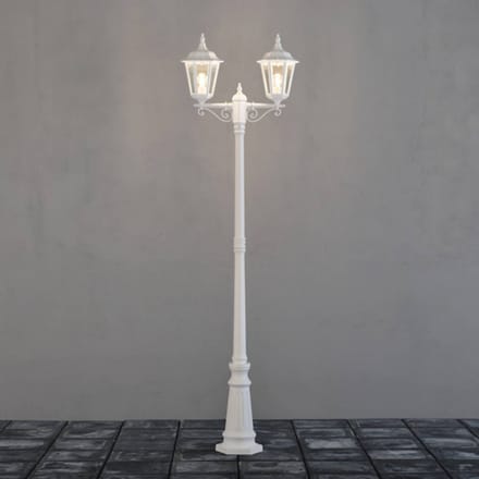 Konstsmide Mastlamp Firenze, 2-lamps, wit