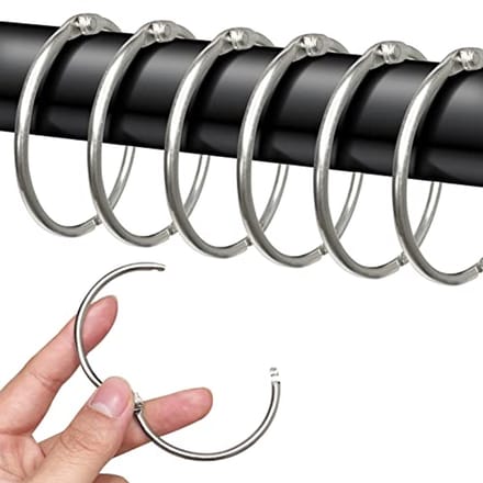 Pack van 40 zilveren roestvrijstalen gordijnringen met 50 mm binnendiameter