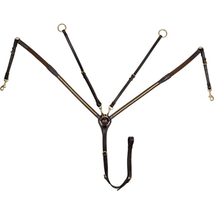 Leren jachtcollier met messing vork Supreme