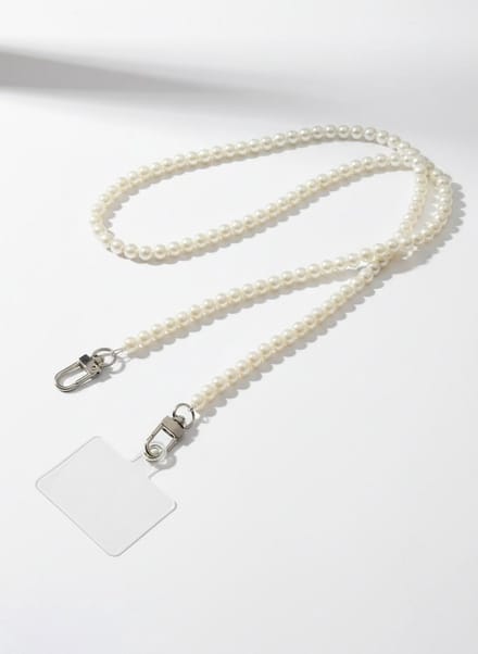 Telefoonkoord - telefoonketting - parels - lang