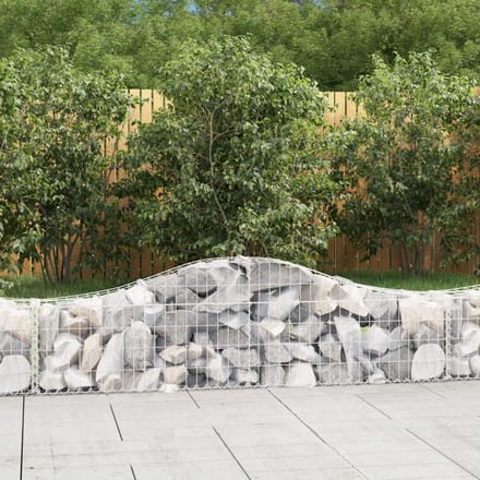 vidaXL - Schanskorven - 4 - st - gewelfd - 200x30x40/60 - cm - ijzer