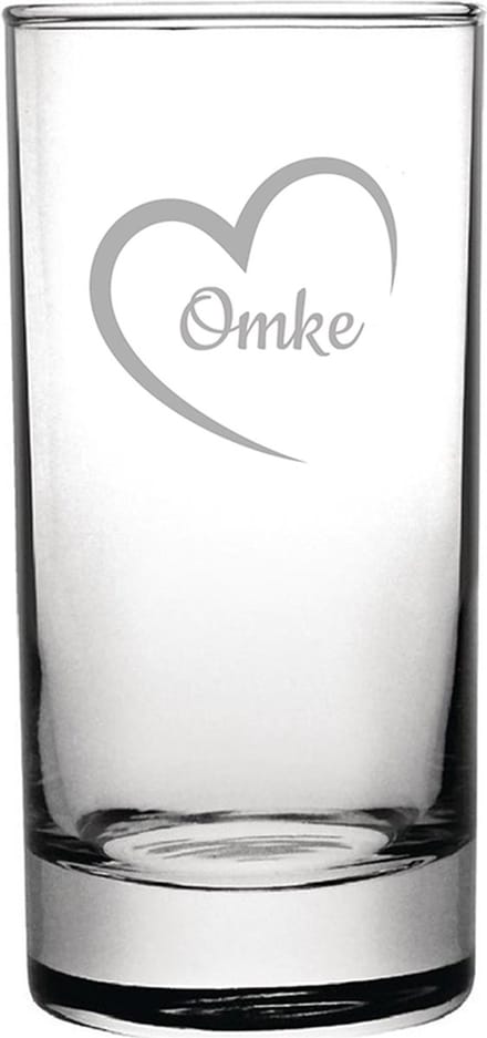Gegraveerde longdrinkglas 28,5cl Omke mei hert