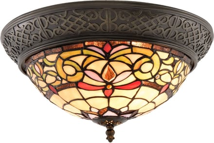 Lumilamp Plafondlamp Tiffany Ø 38x20 cm Geel Glas
