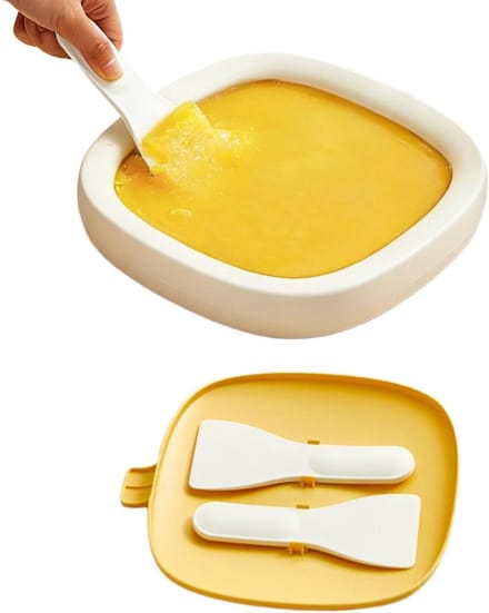 Dessert Bakplaat - Rol ijs machine - Desserts Maken - Complete Set - 23x23 cm - Crèmekleurig