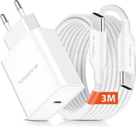 Snellader Set - 20W Power Delivery - 3 Meter - USB C naar USB C Oplader met Kabel - Xssive Origineel