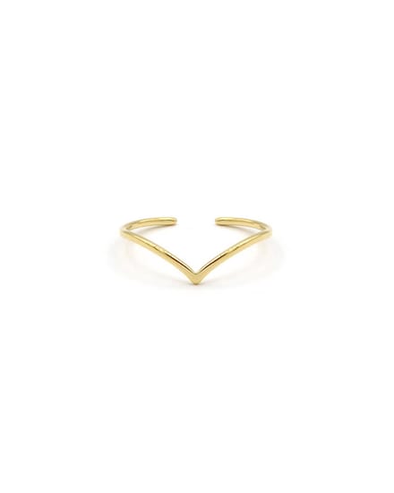 Mint15 Verstelbare ring v-vorm 'Wish' - Goudkleur RVS/Stainless Steel