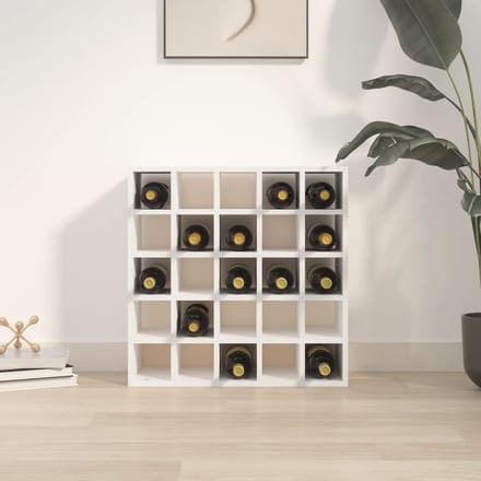 vidaXL - Wijnkast - Wit - 56x25x56 - cm - Massief - grenenhout
