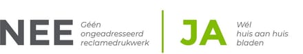 Brievenbussticker transparant Nee/Ja - Geschikt voor een lichte achtergrond.