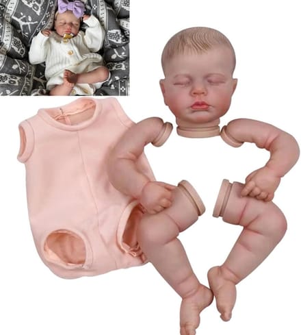 Poppenset - Onvoltooide pop - Kinderen Spelen - Realistisch gevoel - 48 cm - Zwart