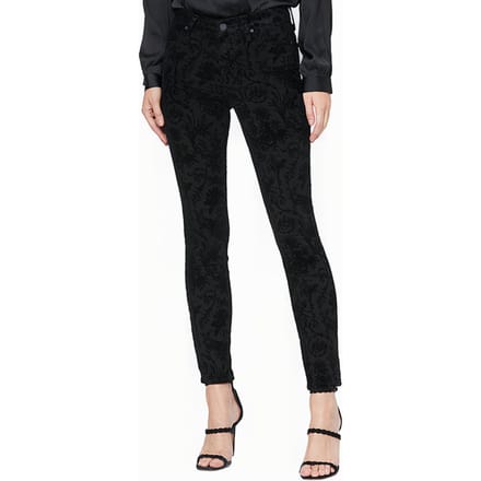 PAIGE Hoxton Ankle Black Flocked Versaille Maat: W26 | Slim Jeans Outlet | Dames | Zwart
