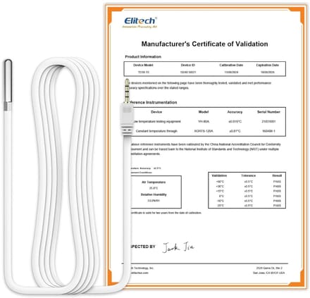 Temperatuursensor - Externe sonde - Data logging - 5 meter kabel - -40 tot 80°C