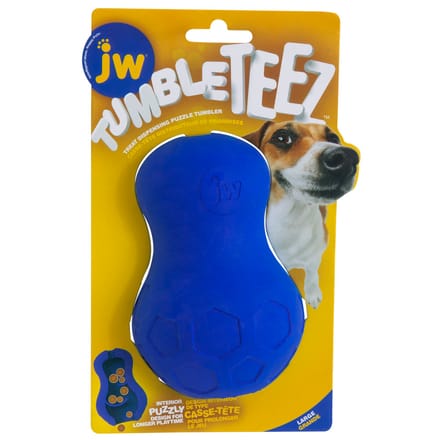 JW Tumble Teez - Stuiterend hondenspeelgoed - Rubber - Large - Blauw - ø 14 cm