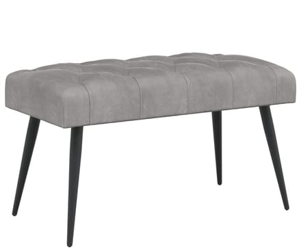 vidaXL - Bank - met - knopen - tufting - Lichtgrijs - 80 - x - 40 - x - 46 - cm - Fluweel