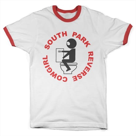 South Park Reverse Cowgirl Ringer Tee T-shirt White-Red