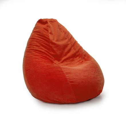 Drop & Sit - compacte zitzak - trendy rib (corduroy) - oranje - 180L met uitneembare binnenzak