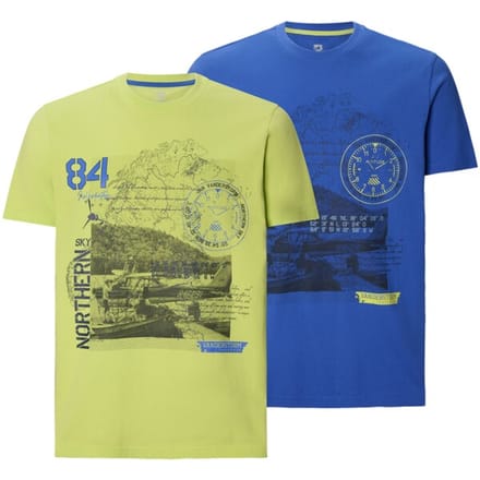 Jan Vanderstorm herren T-Shirts, Set Van 2 - 56/58 - blauw - Plus Size