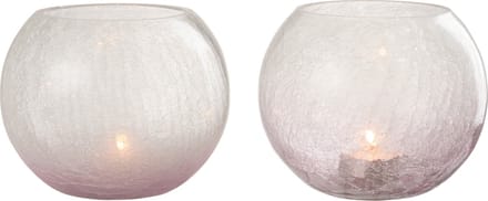 J-Line kaarshouder Bol Craquelé - glas - paars - large - 2 stuks