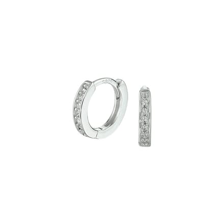 Zilver Gerhodineerd Klapoorringen Zirkonia 1332713