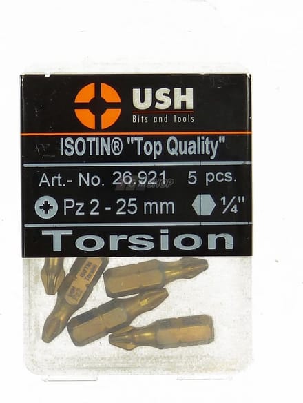HAWE TIN Titanium Schroefbit 25mm T25 - 1/4" Zeskant
