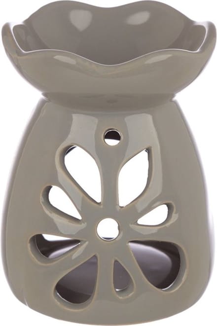Geurbrander - Oliebrander - Waxbrander Eden Floral / keramiek grijs