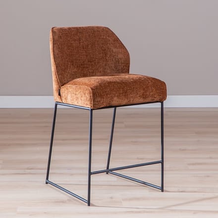 Bronx71® Barkruk Momo chenille koper 73 cm - barstoel