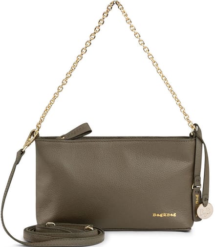 Bag2Bag Leren Schoudertas Milan Stone met goudkleurige hardware