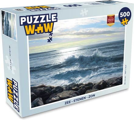 Puzzel Zee - Stenen - Zon - Legpuzzel - Puzzel 500 stukjes