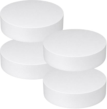 Piepschuim vormen - cirkel - 4x - D25 x 4 cm - styropor hobby / DIY vorm - basis knutselfiguren